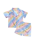 Pastel Satin Short Leg Pyjamas