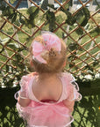 Pink Flower Ballet Dancer Baby Bow