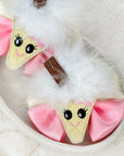 Vanilla Swirl Fluffy Capri Baby Bow