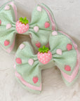Strawberry Matcha Capri Baby Bow