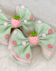 Strawberry Matcha Capri Baby Bow