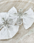 Christening Crucifix Capri Bow