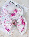 White Swan Satin Baby Bow