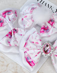 White Swan Satin Baby Bow
