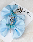 Blue Ballet Satin Pigtail Baby Bow Set