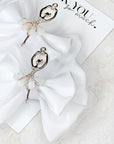 White Ballet Dancer Baby Bow