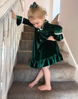 Green Velvet Christmas Night Dress