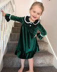 Green Velvet Christmas Night Dress