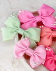 Our Pearly Capri Ribbon Baby Bows