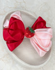 Strawberry Milkshake Ivy Satin Bow