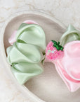Strawberry Matcha Ivy Satin Bow
