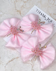 Pink Flower Ballet Dancer Baby Bow