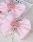 Pink Flower Ballet Dancer Baby Bow