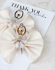 Ivory Ballet Satin Pigtail Baby Bow Set
