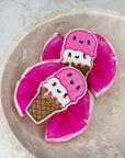 Ice Cream Girly Pigtail Baby Bows