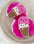 Ice Cream Girly Pigtail Baby Bows