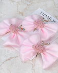 Pink Flower Ballet Dancer Baby Bow