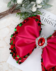 Step Into Christmas Satin & Sequin Baby Bow