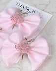 Pink Flower Ballet Dancer Baby Bow