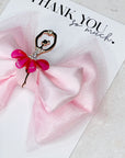 Pink Ballet Dancer Baby Bow