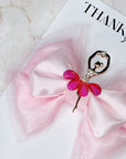 Pink Ballet Dancer Baby Bow