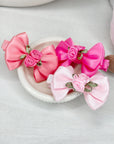 Mini Satin Rose Bebe Baby Bows