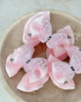 Butterflies In Bloom Pink Baby Bow