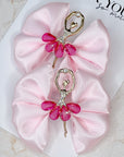 Pink Ballet Satin Pigtail Baby Bow Set