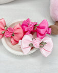 Mini Satin Rose Bebe Baby Bows
