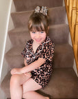 Satin Leopard Short Leg Pyjamas