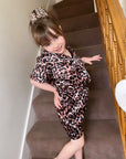 Satin Leopard Short Leg Pyjamas