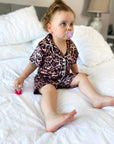 Satin Leopard Short Leg Pyjamas