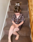 Satin Leopard Short Leg Pyjamas