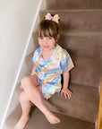 Pastel Satin Short Leg Pyjamas