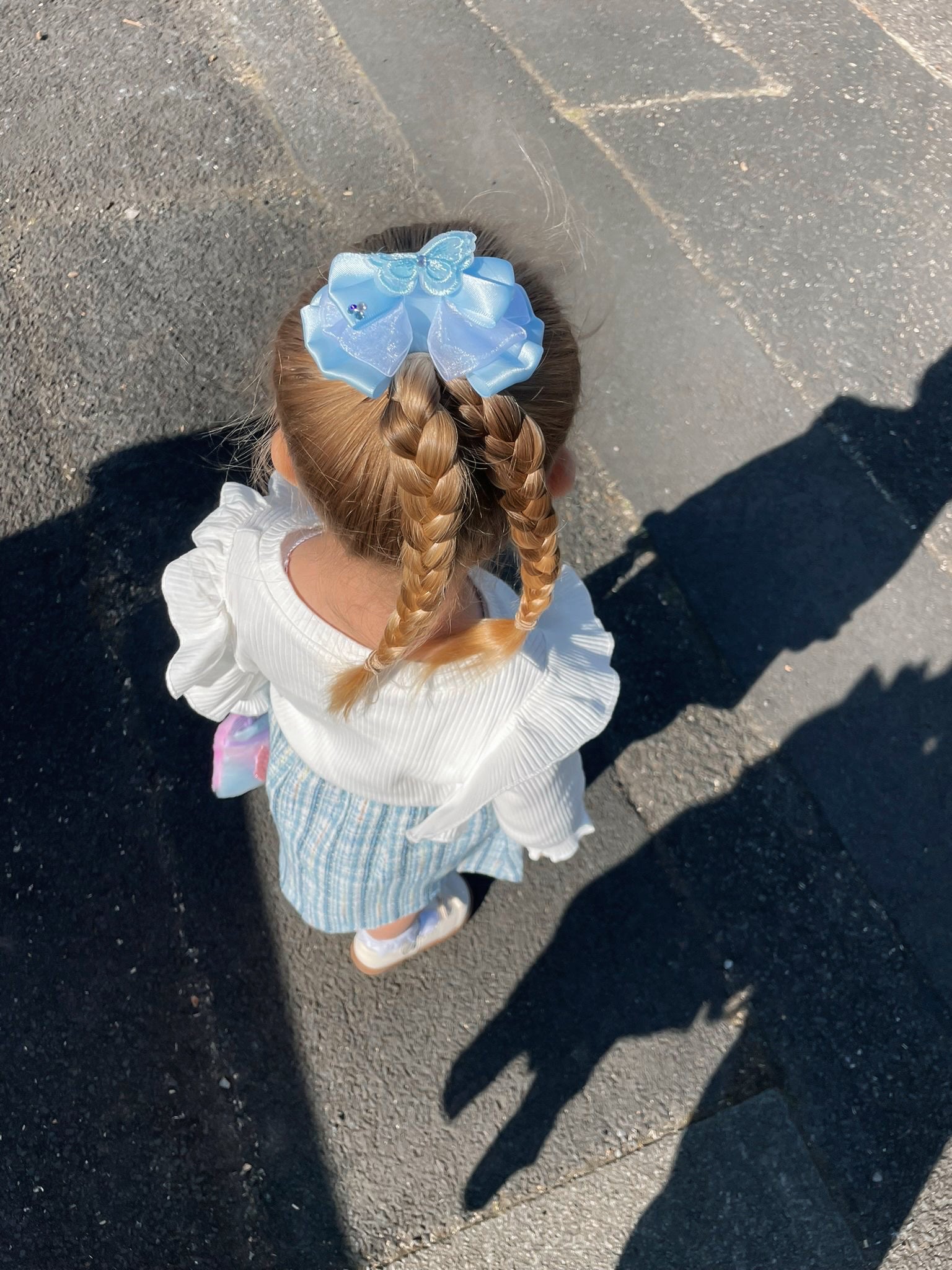 Butterflies In Bloom Blue Baby Bow