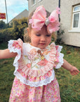 Peaches & Cream Capri Baby Bow