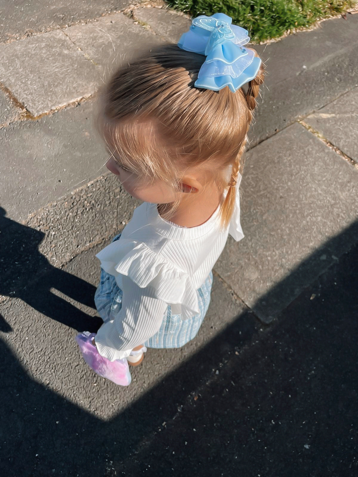 Butterflies In Bloom Blue Baby Bow