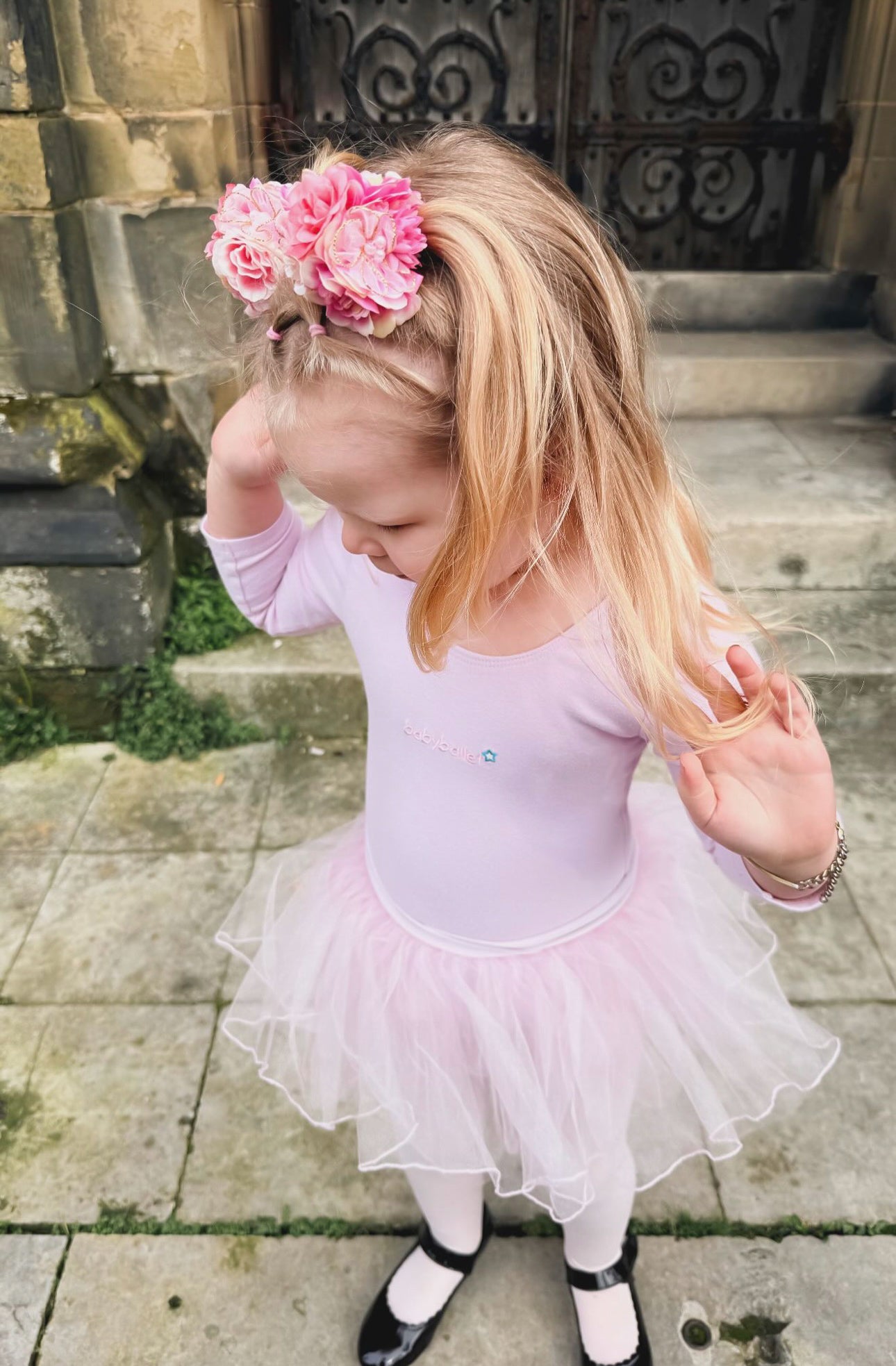 Pink Blooming Flower Pigtail Set