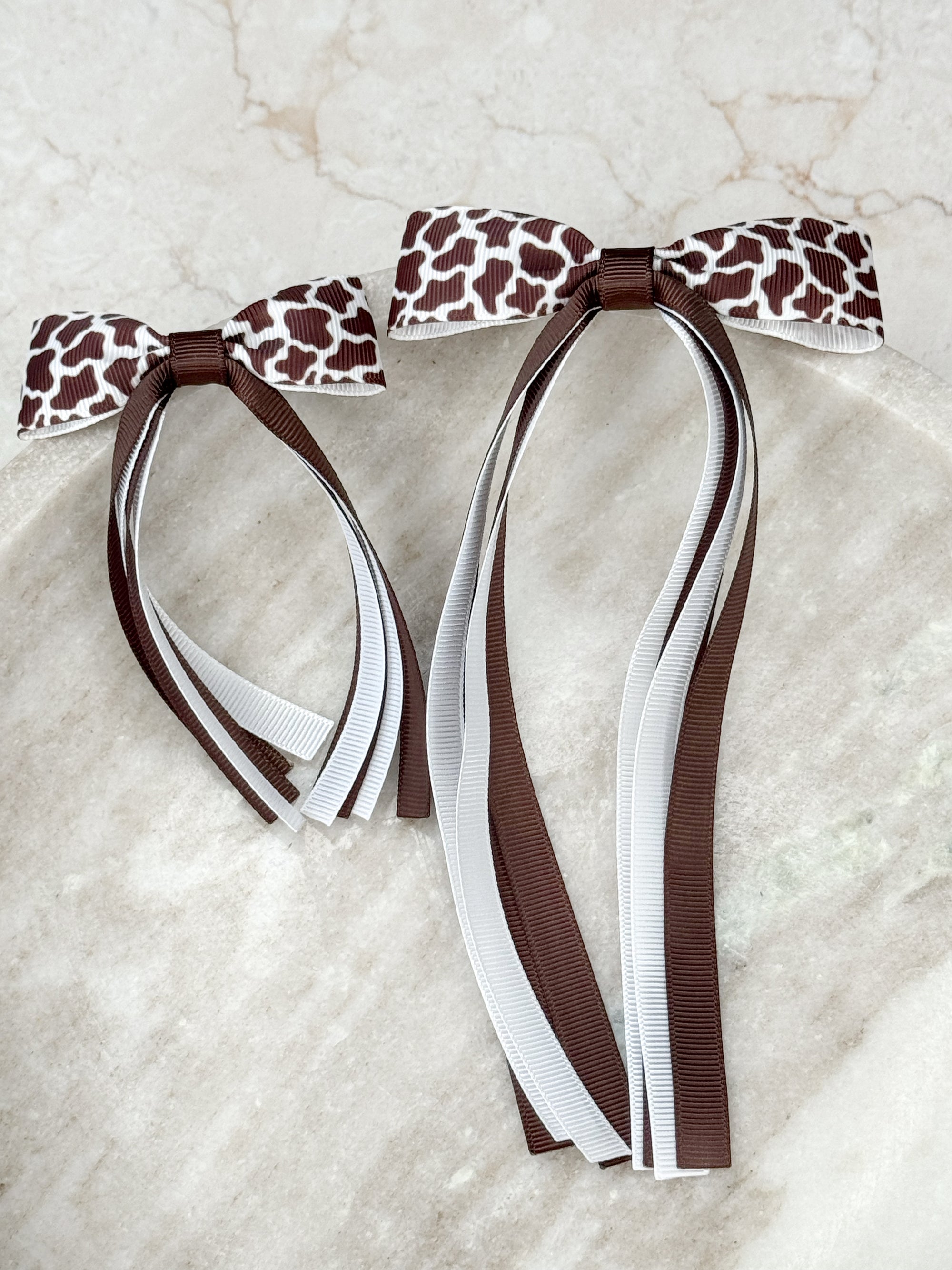 Cow Print Florence Tassel Bow