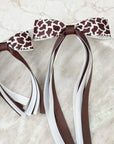 Cow Print Florence Tassel Bow