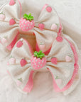 Strawberry Cheesecake Capri Baby Bow
