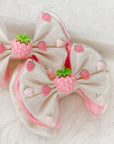 Strawberry Cheesecake Capri Baby Bow