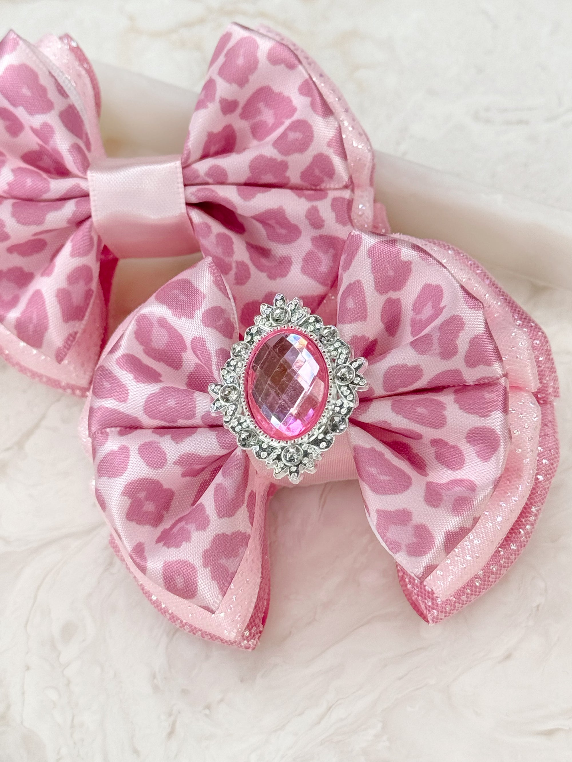 Pink Leopard Capri Baby Bow