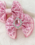 Pink Leopard Capri Baby Bow