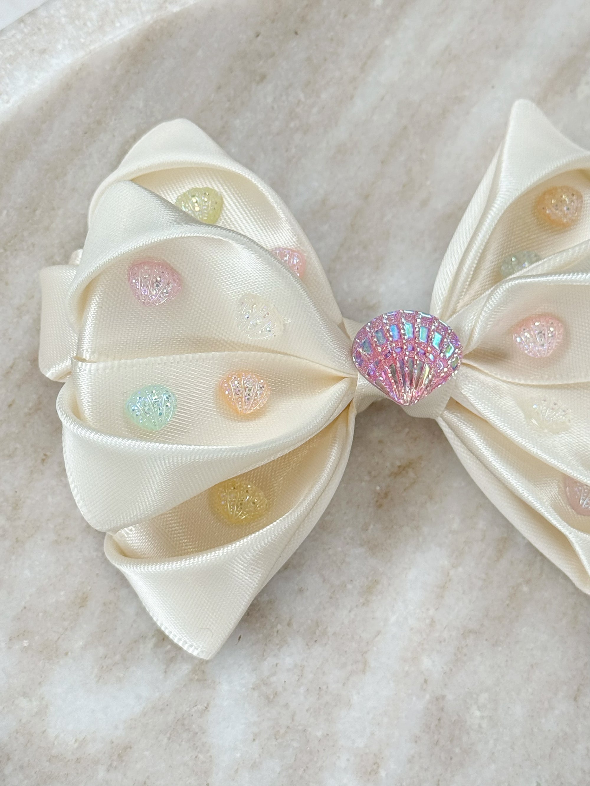 Sea Shells By The Sea Shore Ivy Satin Bow