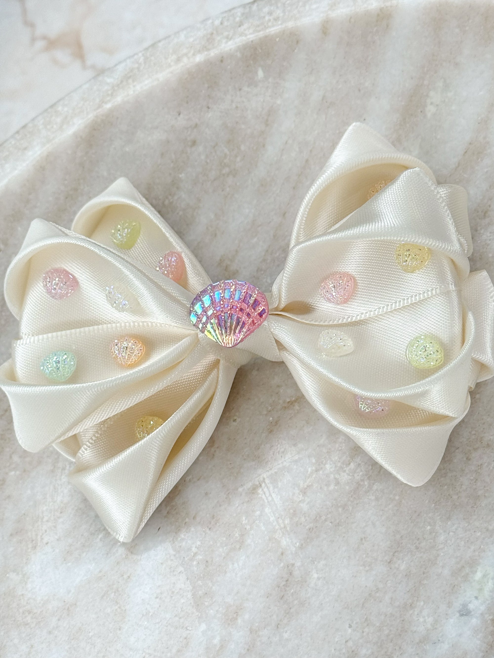 Sea Shells By The Sea Shore Ivy Satin Bow
