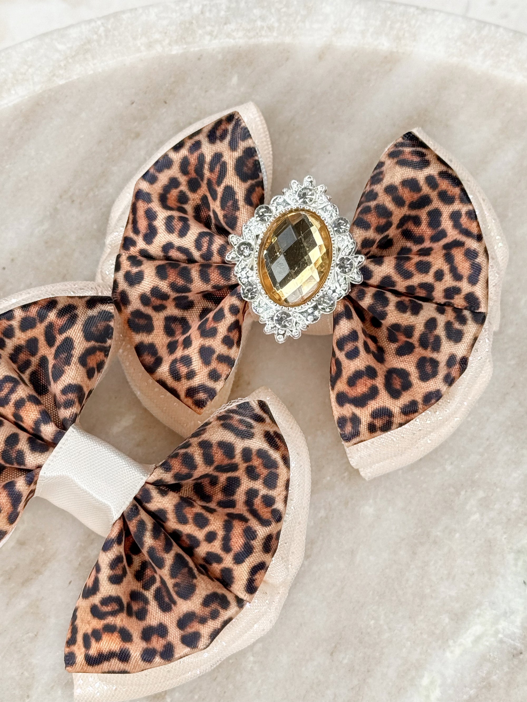 Classic Leopard Capri Baby Bow