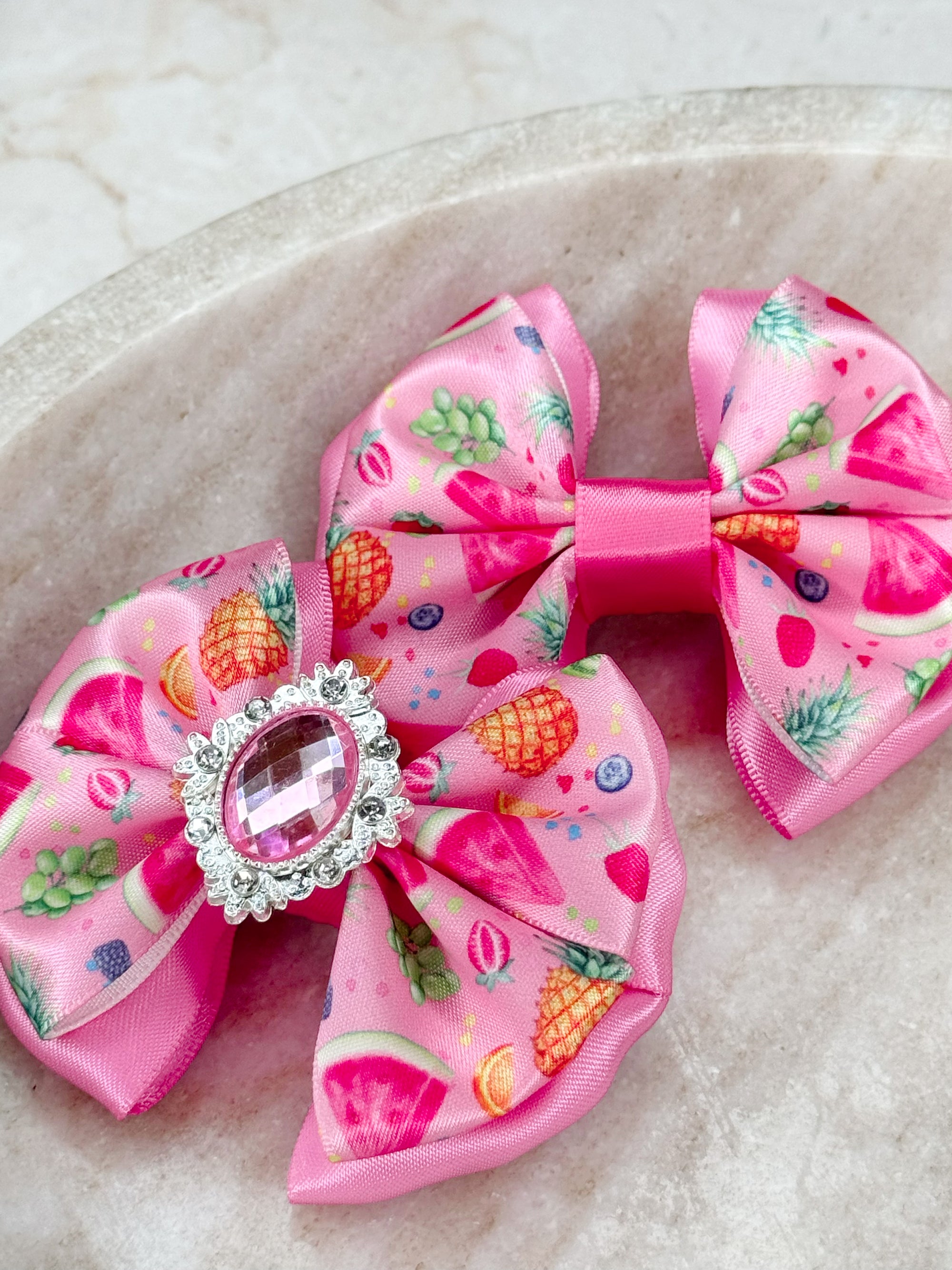 Fruit Salad Satin Baby Bow