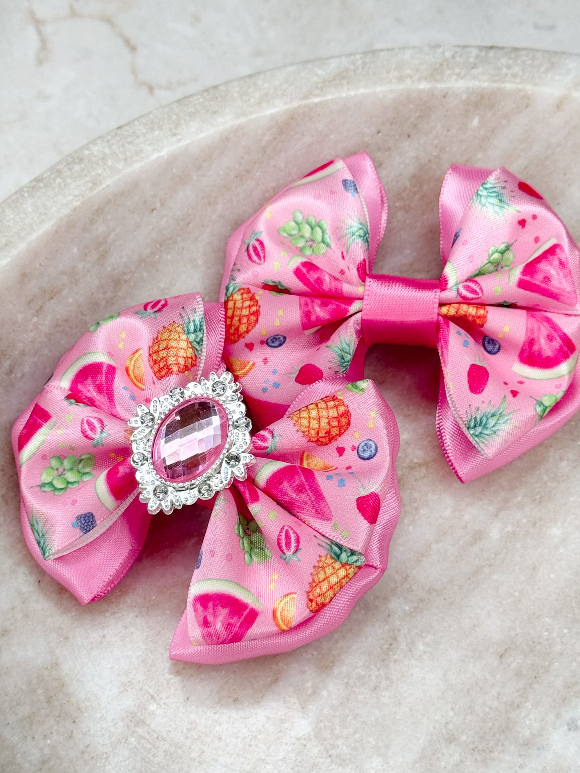 Fruit Salad Satin Baby Bow
