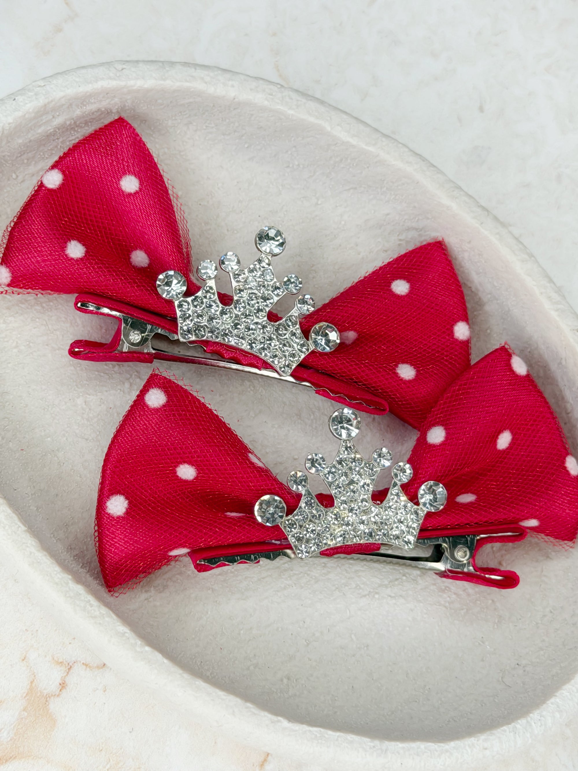 Polka Dot Every Girl Needs Her Crown Pigtail Set